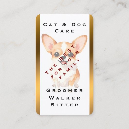 Dog Grooming Personalized Luxury Trendy Collection 名刺 (裏面)