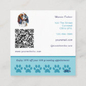 Dog Grooming QR Code & Loyalty Business Card スクエア名刺 (裏面)