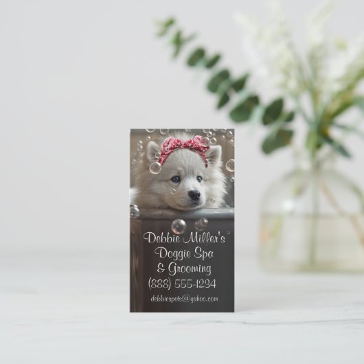 Dog Grooming Spa Business Card 名刺 (スタンド正面)
