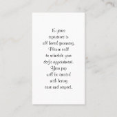 Dog Grooming Spa Business Card 名刺 (裏面)