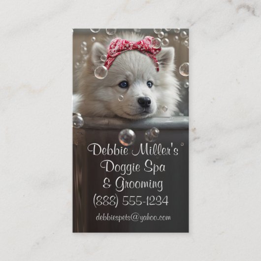 Dog Grooming Spa Business Card 名刺 (正面)