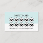 Dog Grooming Teal Loyalty Card Pet Salon 名刺 (正面)