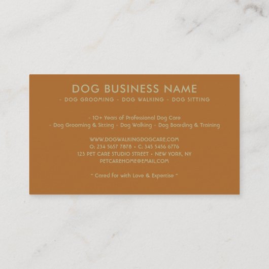 Dog Grooming Walking Sitting Training 名刺 (裏面)