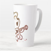 Dog, Guitarist, Musician カフェラテマグ (右アングル)