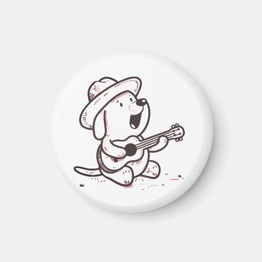 Dog, Guitarist, Musician マグネット (正面)