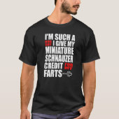 Dog Guy Miniature Schnauzer Fart Joke for Men Boys Tシャツ (正面)