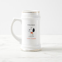Dog Hair Don’t Care Cartoon Pup Mug – Cute Dog Lov ビールジョッキ