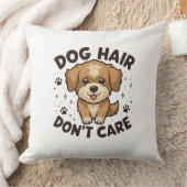 Dog Hair, Don’t Care – Funny Dog Lover Design クッション (ブランケット)