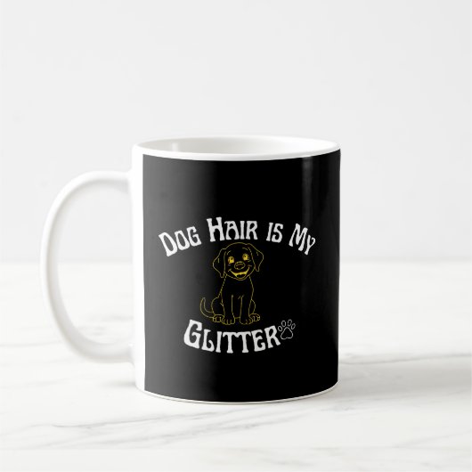 Dog Hair Is My Glitter Funny Dog Lover コーヒーマグカップ (左)
