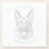 Dog Hair Is the Secret Ingredient German Shepherd ガラスコースター (裏面)