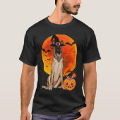 Dog Halloween Belgian Malinoi Jack O Lantern Pumpk Tシャツ (正面)