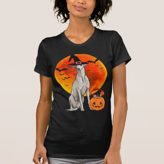 Dog Halloween Greyhound Jack Lantern Pumpkin Tシャツ