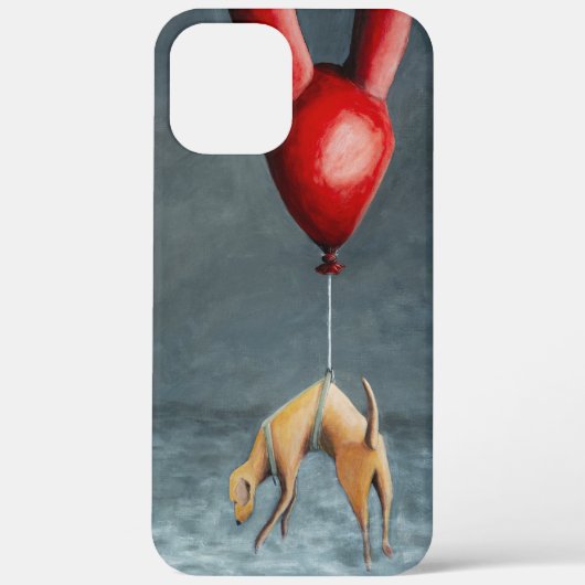 Dog hanging from a red balloon. Case-Mate iPhoneケース (裏面)