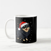 Dog Holiday Meranian Dog Santa Illustration - Fluf コーヒーマグカップ (左)