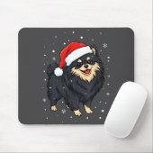 Dog Holiday Meranian Dog Santa Illustration - Fluf マウスパッド (マウス)