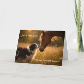 Dog & Horse Friends Boop Warm Wishes Greeting Card カード (正面)
