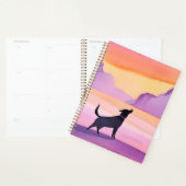 Dog Howl | Black Dog Watercolor Silhouette プランナー手帳 (ディスプレー)