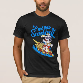 Dog i 'd rather je surfing tシャツ