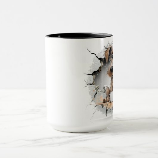 dog in a cracked wall マグカップ (中央)