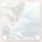 Dog in Bed of RV ガラスコースター (裏面)