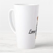 Dog in Blue Denim Jacket カフェラテマグ (左アングル)