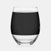 Dog in Christmas Hat with Books - A Perfect Christ ステムなしワイングラス (右)