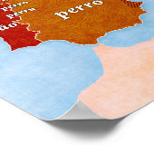 Dog in European Languagesマップ（英語） ポスター (角)