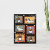 Dog In Ghost Costume Funny Halloween Puppy Lover  カード (正面)