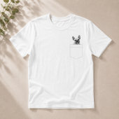 Dog In Pocket | オリジナルペット写真 モノクロ Tシャツ