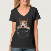 Dog In Pocket Bull Terrier  Dog Tシャツ (正面)