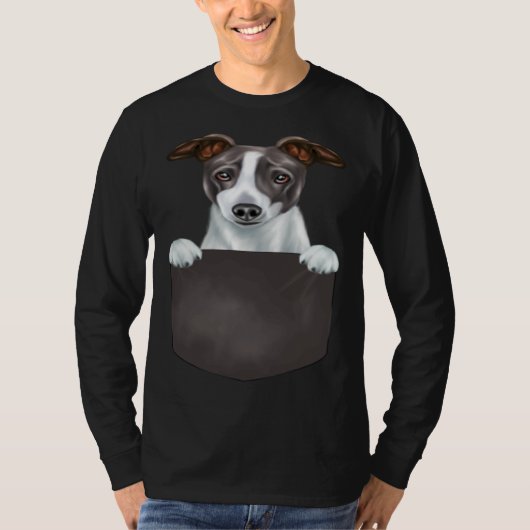 Dog In Pocket  Dog  Italian Greyhound Tシャツ (正面)