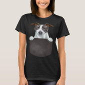 Dog In Pocket Dog Italian Greyhound Tシャツ (正面)