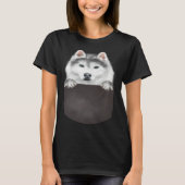 Dog In Pocket  Dog  Siberian Husky Tシャツ (正面)