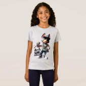  Dog in Sneakers and a Jacket, Happy Birthday, by  Tシャツ (正面フル)