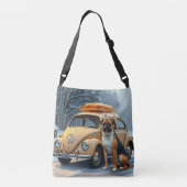 Dog in Snow Bread toast on the Roof クロスボディバッグ (裏面)