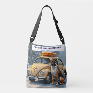 Dog in Snow Bread toast on the Roof クロスボディバッグ