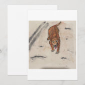 Dog in the Snow Greeting Card 招待状 (正面/裏面)