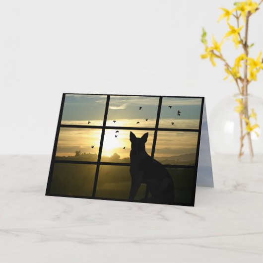 Dog in the Window Dog Compensity Card カード (黄色い花)