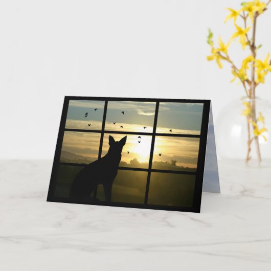 Dog in the Window Dog Compensity Card カード (黄色い花)