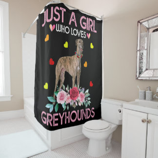 Dog Just A Girl Who Loves Greyhounds シャワーカーテン