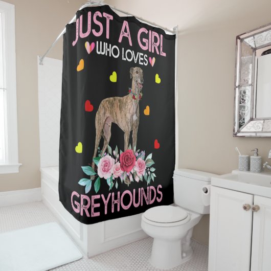 Dog Just A Girl Who Loves Greyhounds シャワーカーテン (インサイチュ)