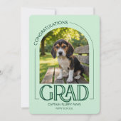 Dog Kindergarten Puppy Photo Emerald Graduation  案内状 (正面)