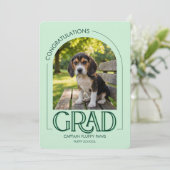 Dog Kindergarten Puppy Photo Emerald Graduation  案内状 (スタンド正面)