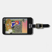 Dog & Lady in Cafe at Sunsetラッゲージタグ ラゲッジタグ (正面横)