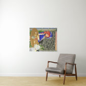 Dog & Lady in Cafe at Sunset "Forever Love" タペストリー (インサイチュ(横))