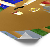 Dog & Lady in Cafe at Sunset "Forever Love" ポスター (角)