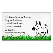 Dog Lawn Cleanup Simple Business Card Magnets マグネット名刺 (正面)