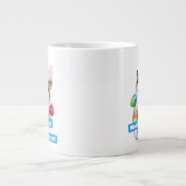 Dog Laying on Easter Eggs ジャンボコーヒーマグカップ (正面)