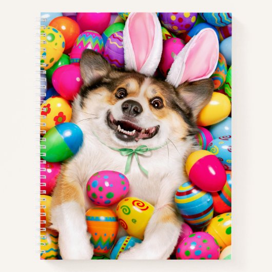 Dog Laying on Easter Eggs ノートブック (正面)