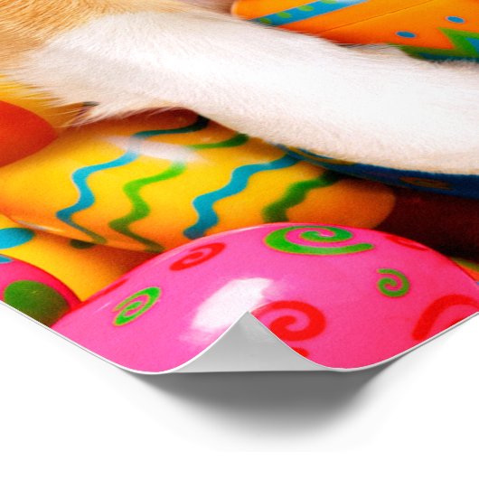 Dog Laying on Easter Eggs ポスター (角)